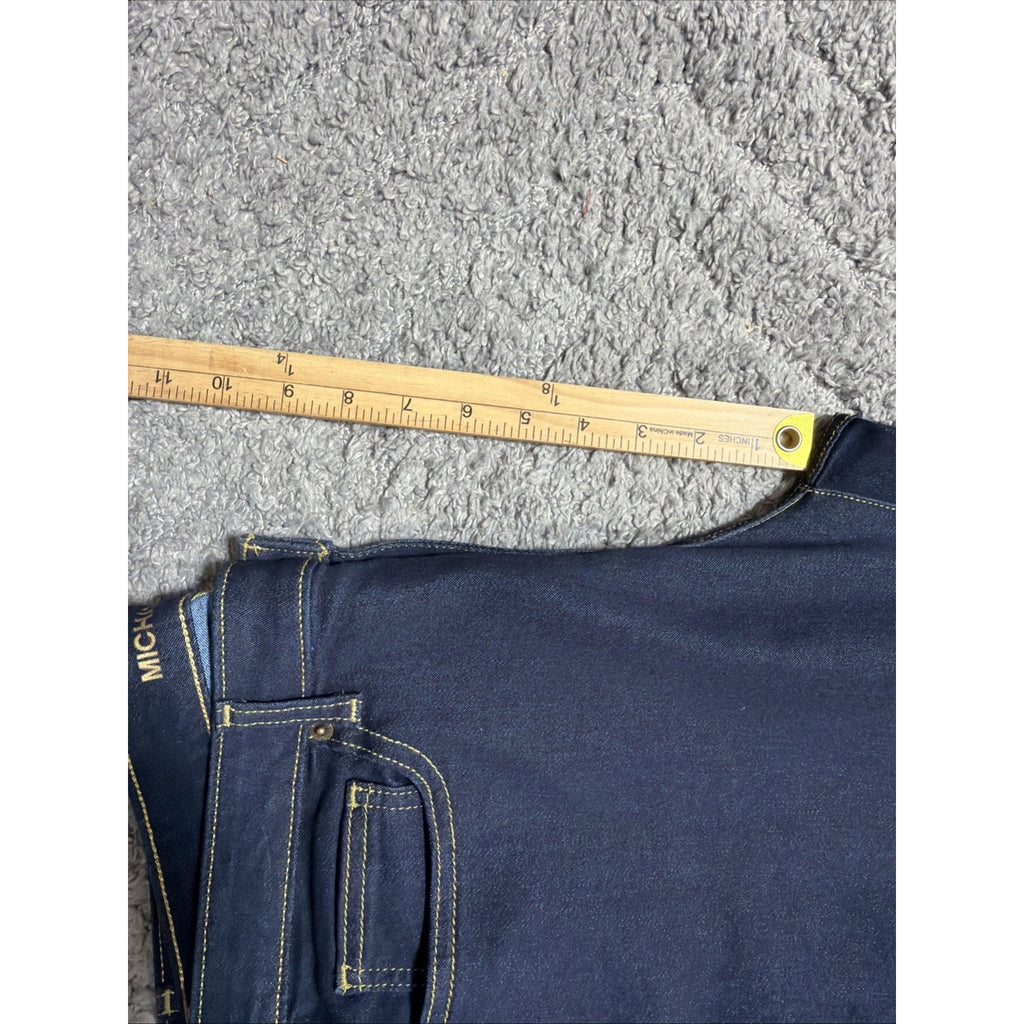 MK Michael Kors Izzy Skinny ANKLE Dark Rinse Logo Jeans Select Size 10 32x29