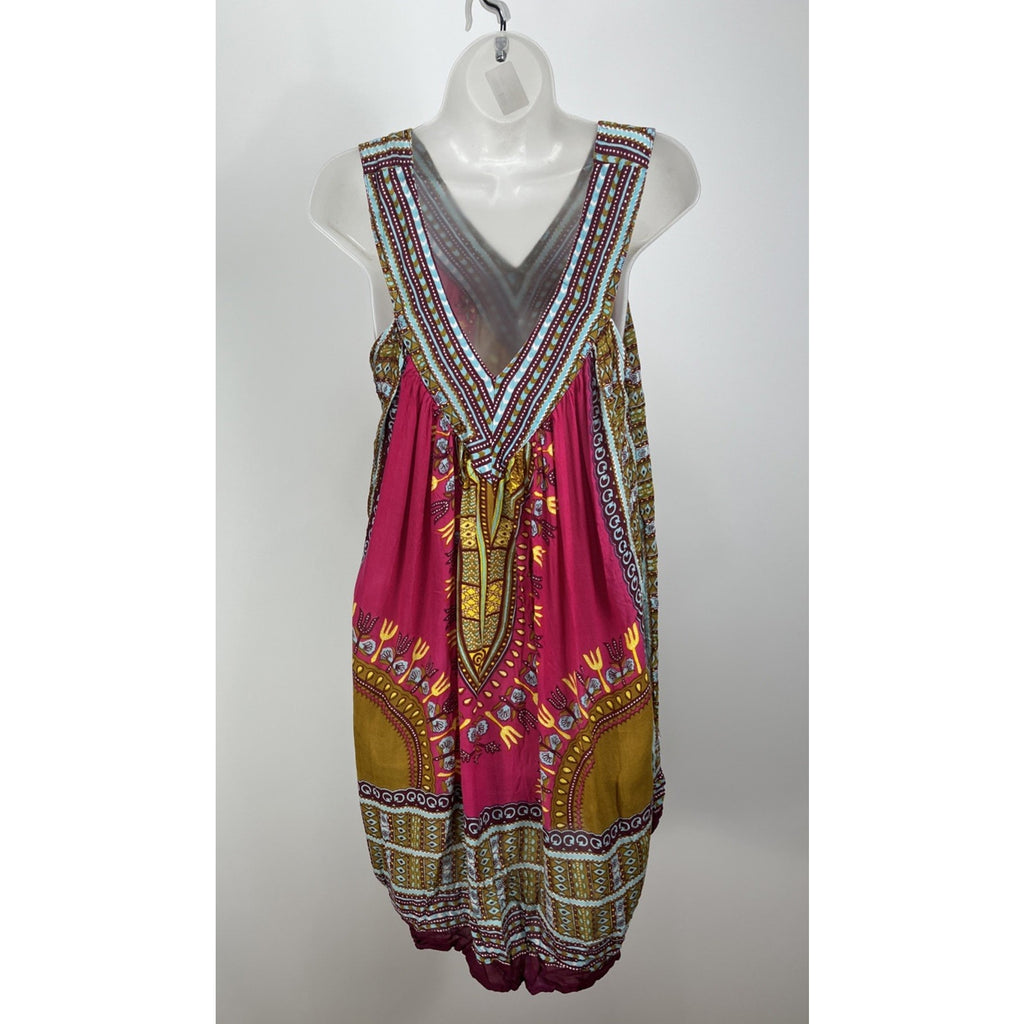 Mamta Maxi Dress One Size Aztec Print Pink