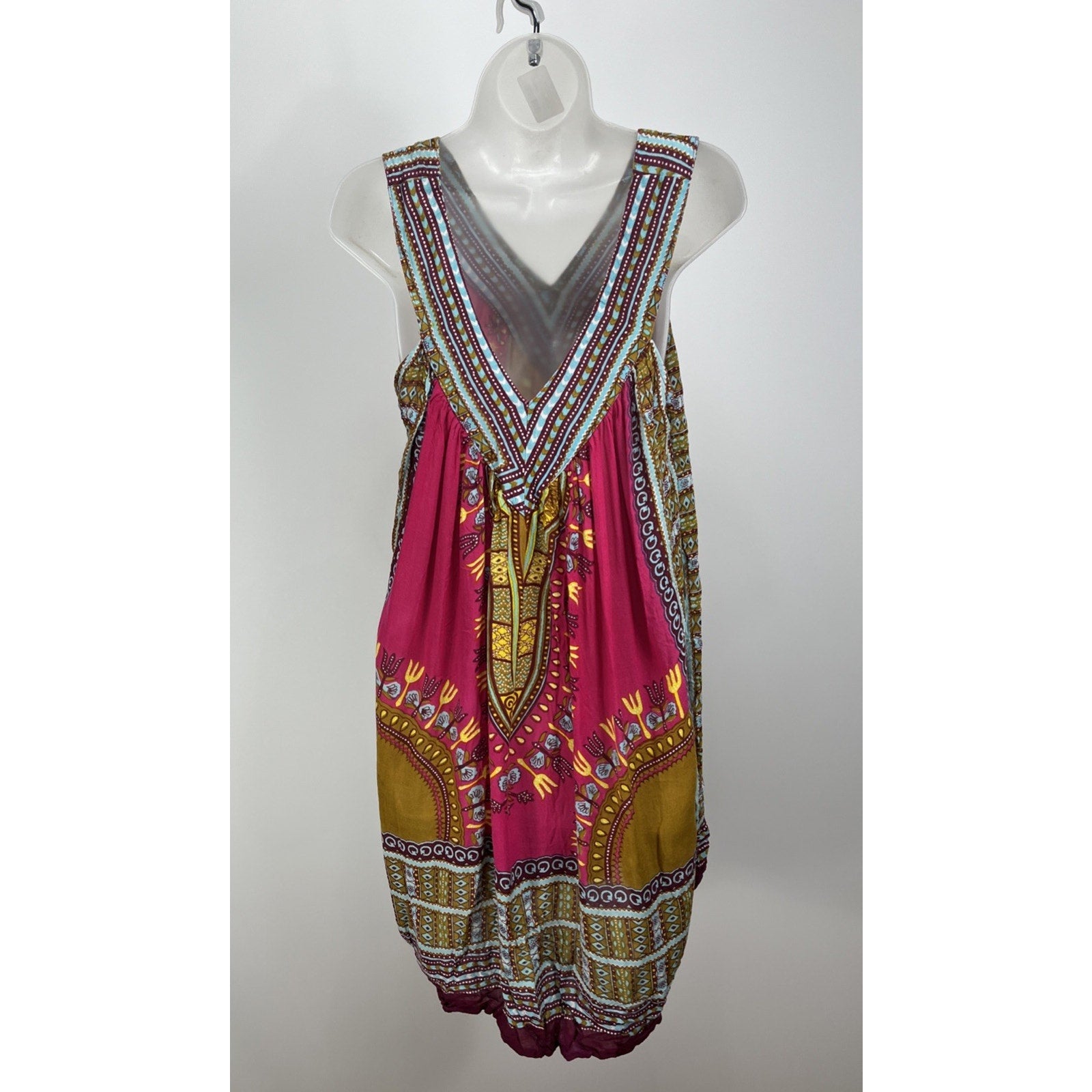 Mamta Maxi Dress One Size Aztec Print Pink