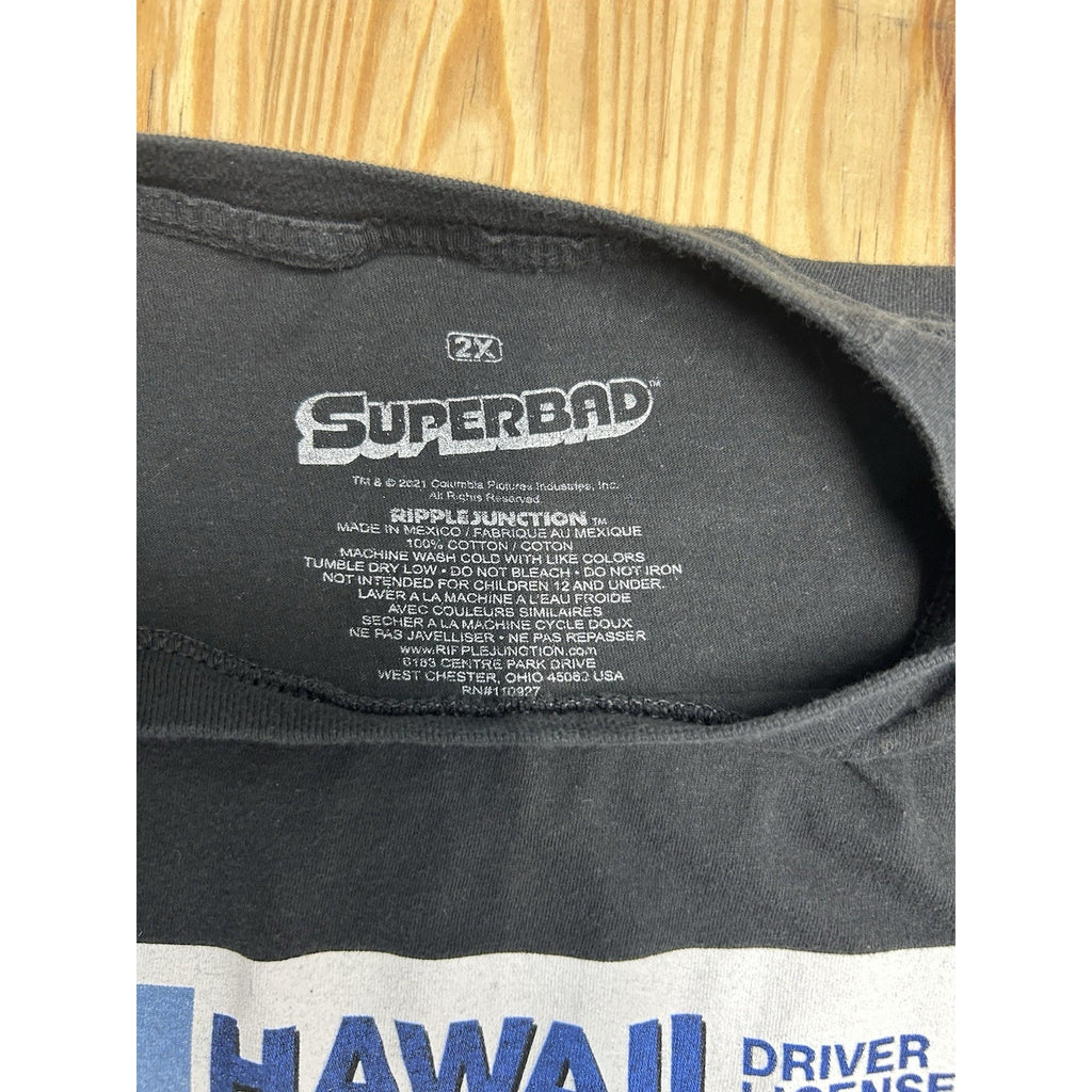 Superbad Men's Short Sleeved Crew Neck Graphic T-Shirt Sz 2XL Black