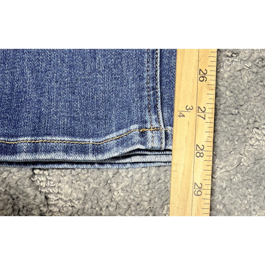 Risen Los Angeles Women’s 2 Tone High Rise Straight Leg Crop Jeans 7/28