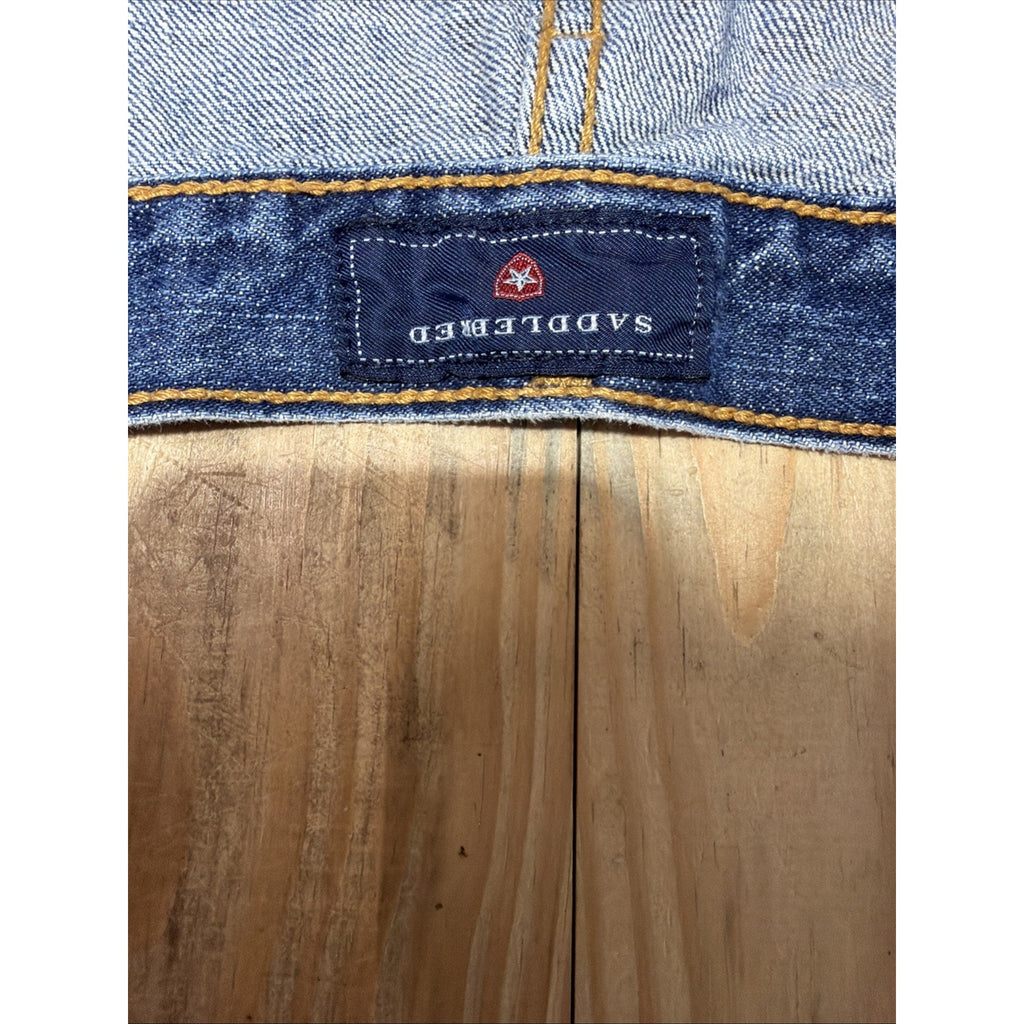 Denim Jeans Saddlebred Mens Straight Leg Classic Fit Blue 34x30 Measure 32x29