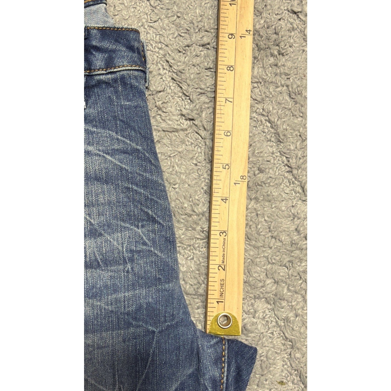True Religion Jennie Curvy Mid Rise Super Skinny Flap Blue Jeans Crinkle Size 29