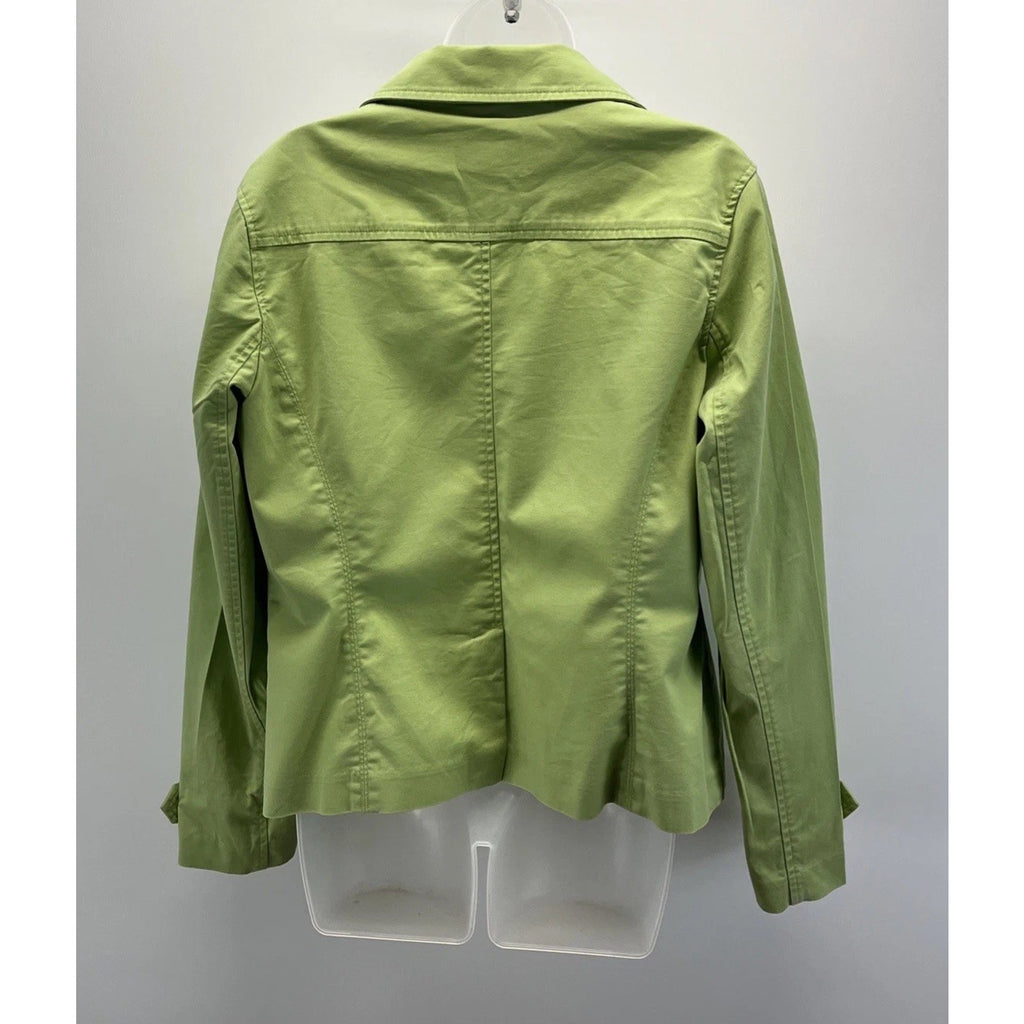 Womens Green TALBOTS Stretch Cotton Safari Utility Jacket 14