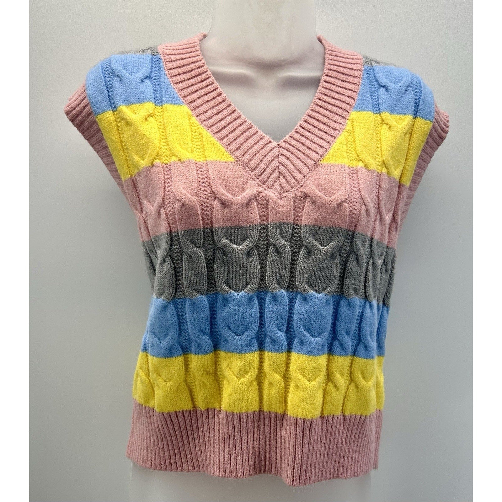 LISTICLE Knit Carnival Lights Stripe Cardigan Sweater Size Small New With Tags
