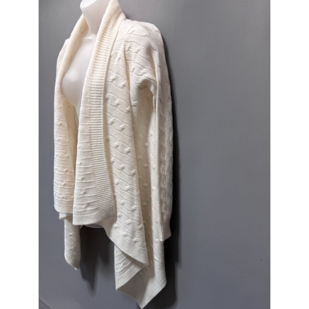 NWT Polo Ralph Lauren 100% Cashmere Cable Knit Draped Open Cardigan Sweater XS