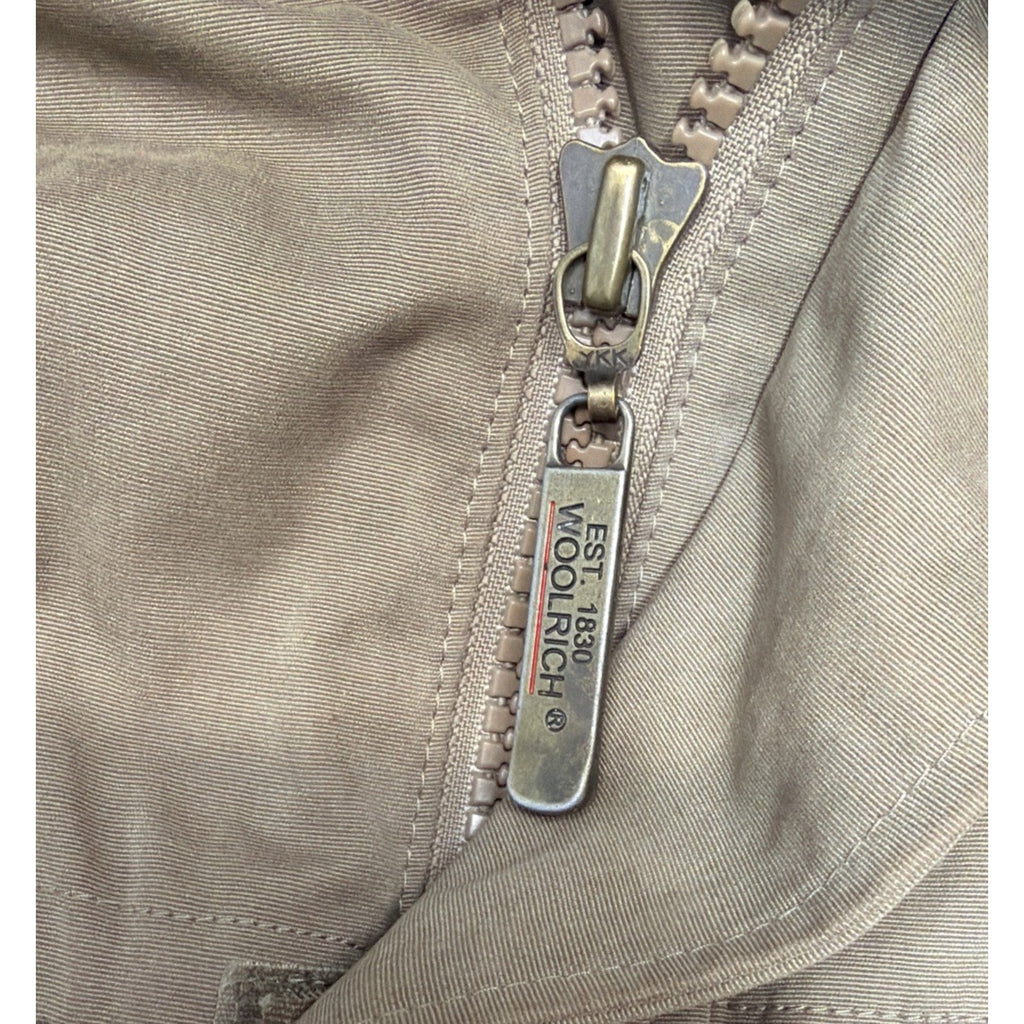 VTG Woolrich Barn Chore Coat Jacket Brown Dark Wheat Blanket Wool Lining SZ L