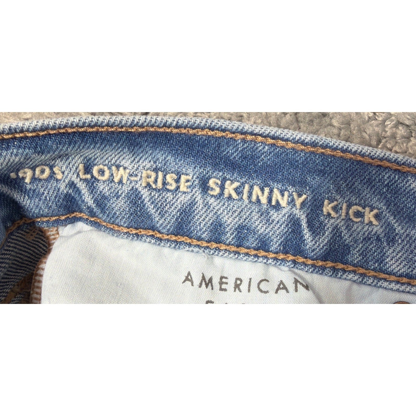 American Eagle Jeans Womens 10 90's Low Rise Kick Stretch 2 Tone Flared Bottom