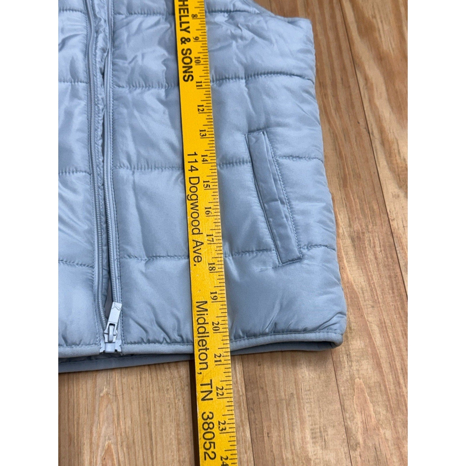 Puma Women’s Light Blue Puffer Vest Front Pockets Size Small New With Tags
