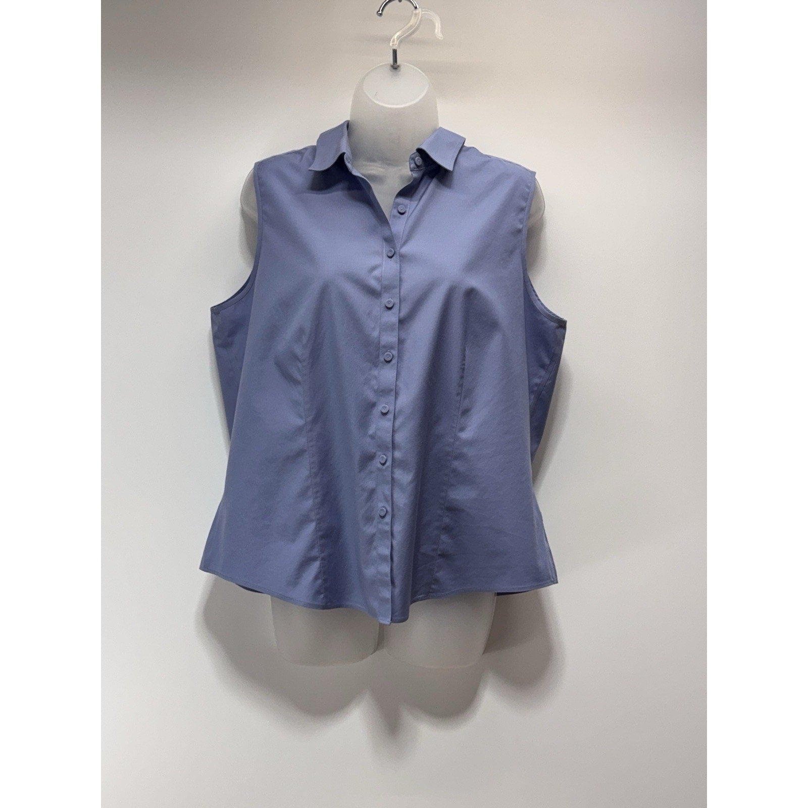 TALBOTS Blue Wrinkle Resistant Stretch Cotton Fabric Button Up Women’s Size 1XP