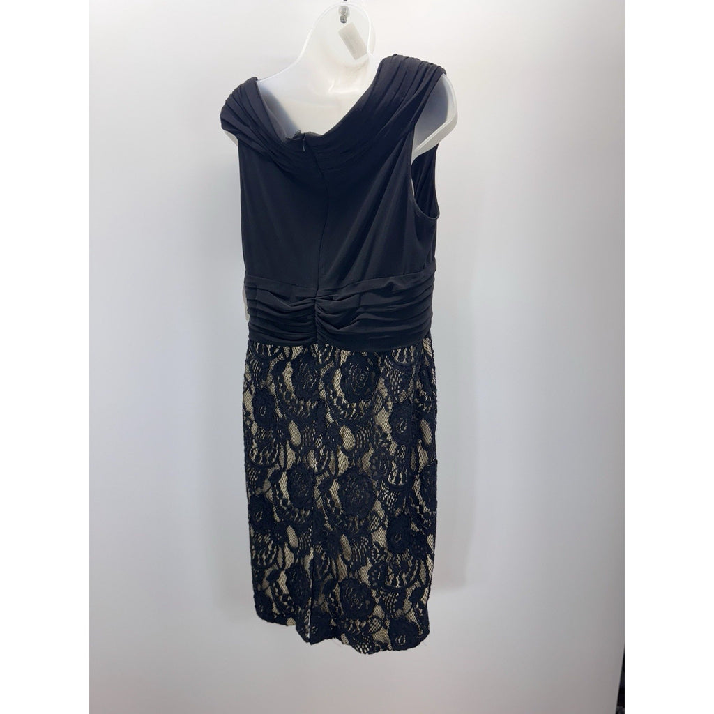 David's Bridal Sleeveless Black Lace Beaded Dress Size 16