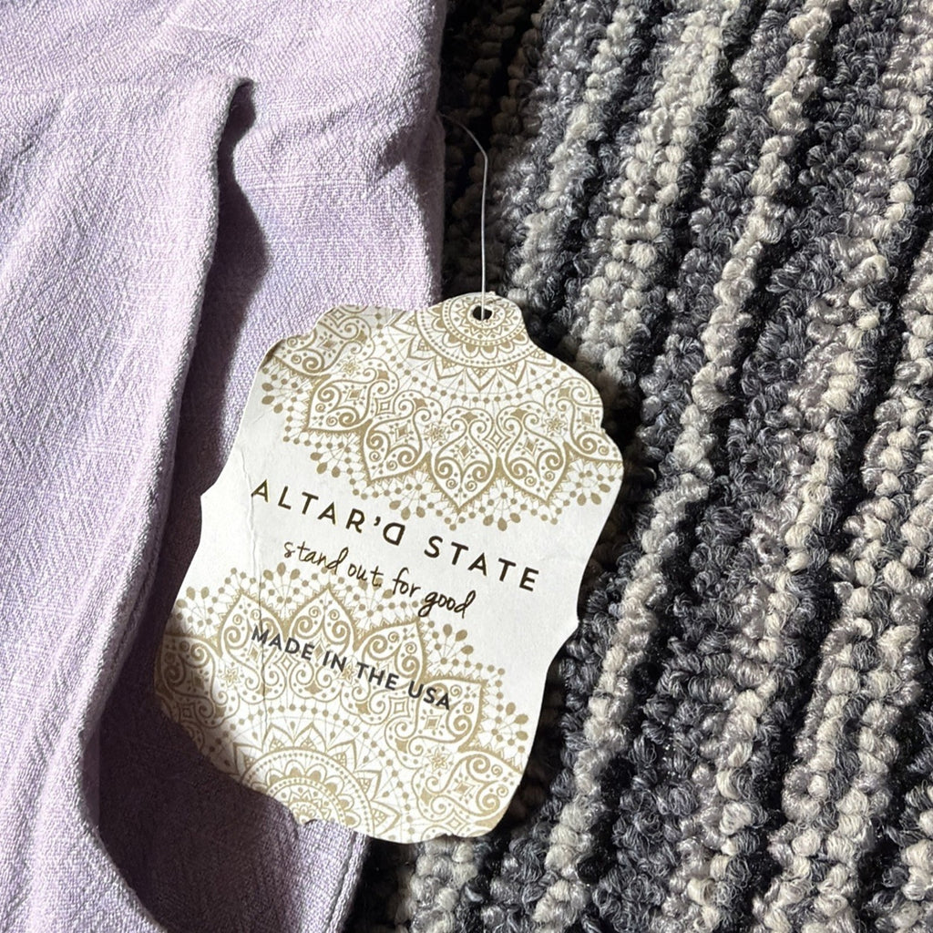 NWT Altar'd State Pleated Linen Blend Shorts Lavender, Women's Size S Made USA