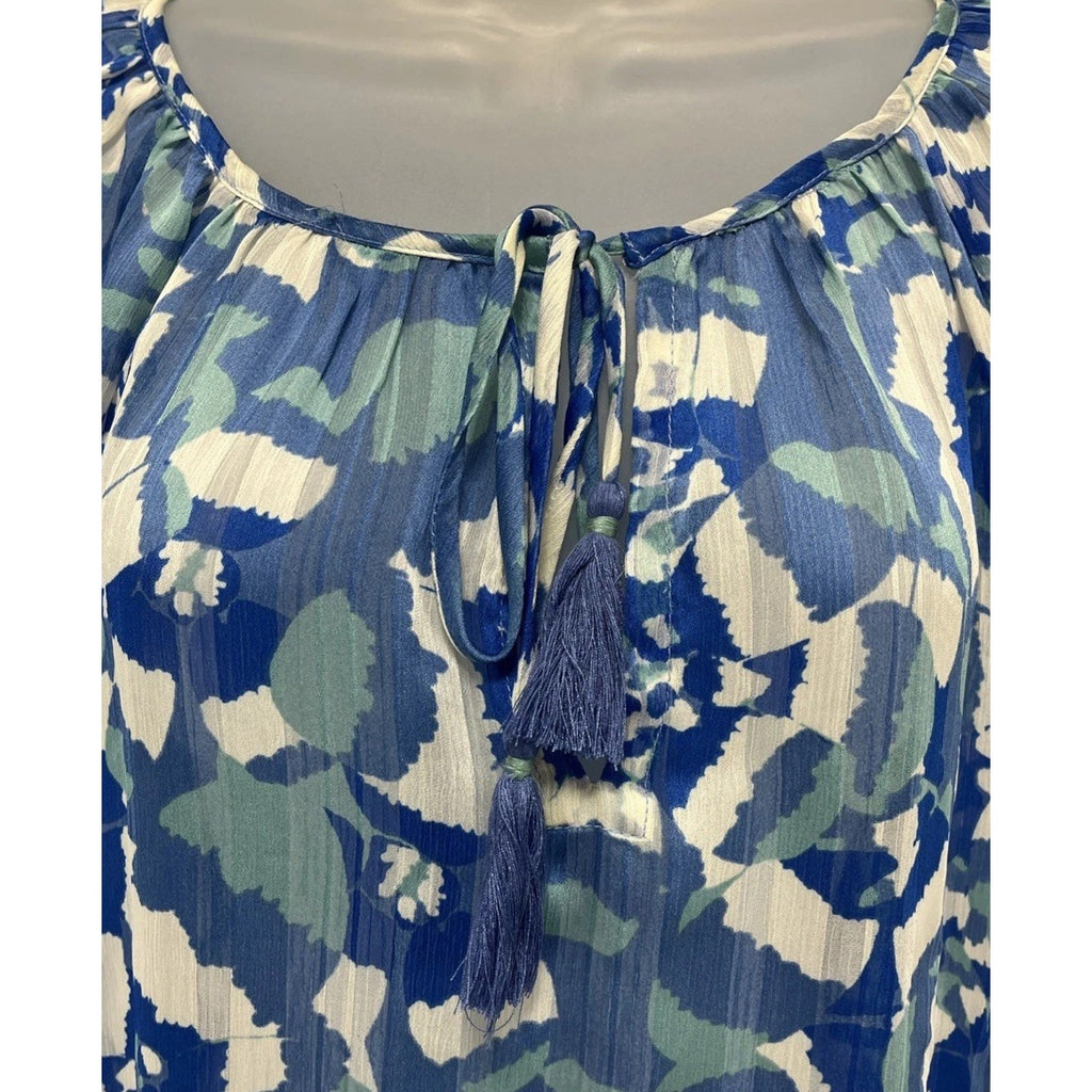 Lovestitch Women's Floral Print V-Neck Long Sleeve Bohemian Top Small