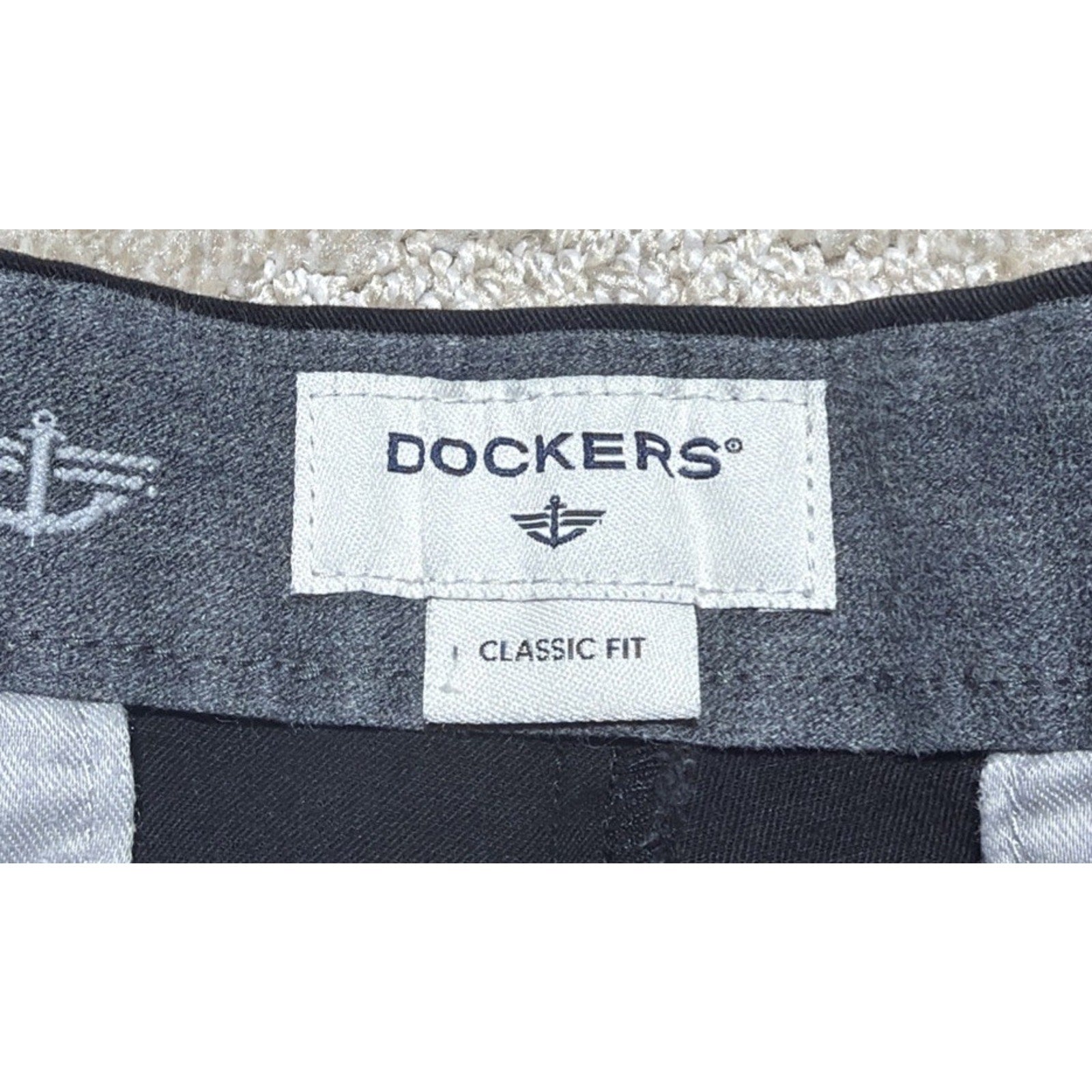 Dockers 34x32 Classic Fit Dress Pants Black Chino Business Pockets