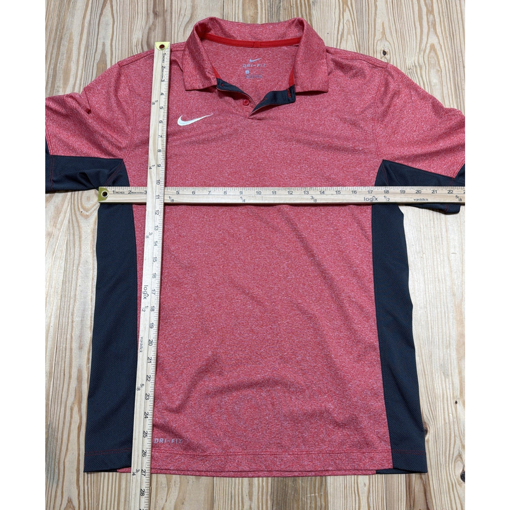 Nike Victory Block Dri Fit Red Performance Golf Polo Shirt Mens S
