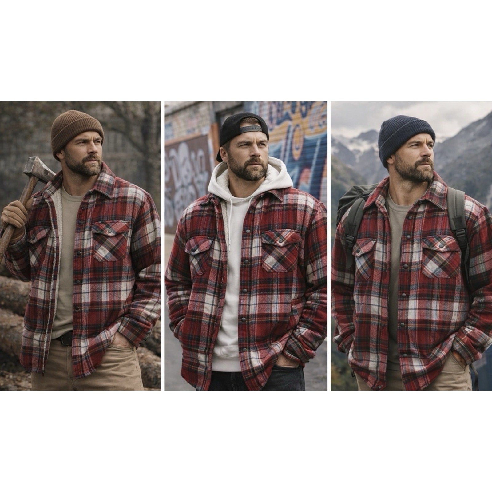 Mens Rugged Point Authentic Red Plaid Fleece Sherpa Button Up Shacket 2XL NWT