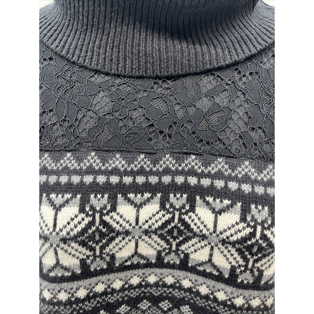 Talbots Merino Wool Cotton Festival Turtle Neck Sweater