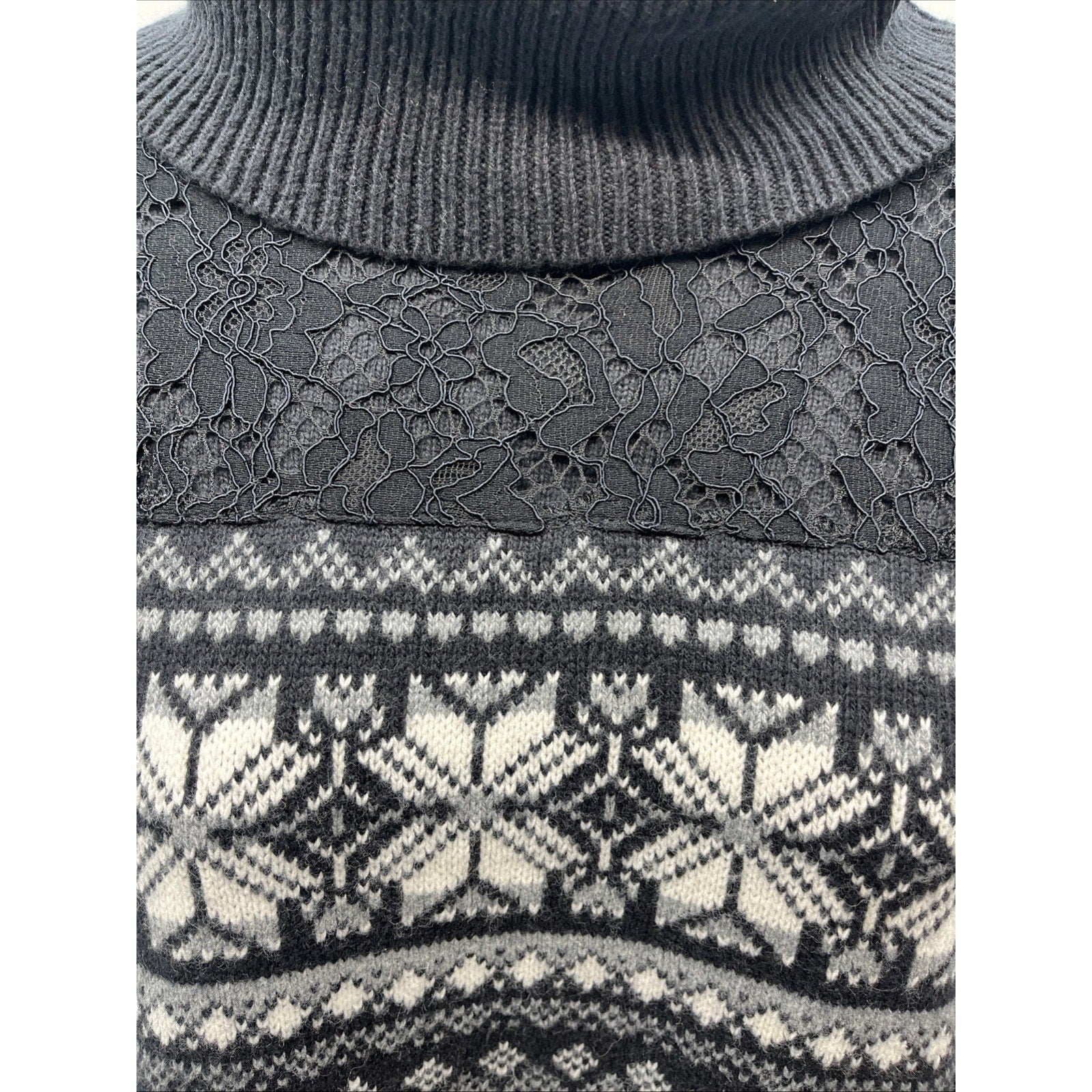 Talbots Merino Wool Cotton Festival Turtle Neck Sweater