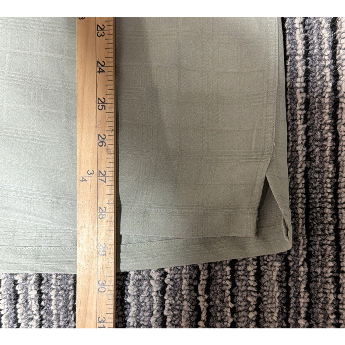 Vintage John Henry Mens Button Up Shirt XL Green Windowpane Short Sleeve