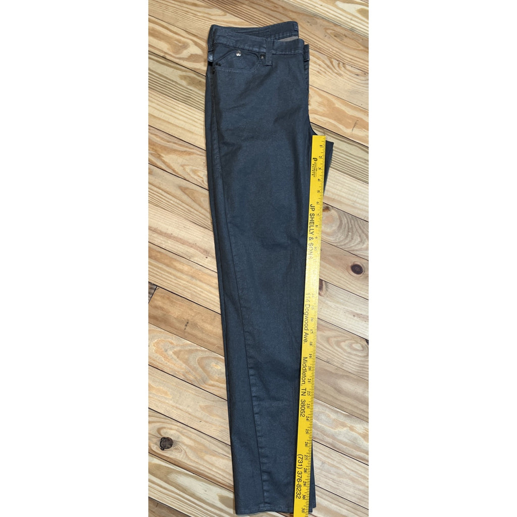 Rock & Republic Berlin Silver Metallic Skinny Jeans Women's Sz 12 32x31 Stretch