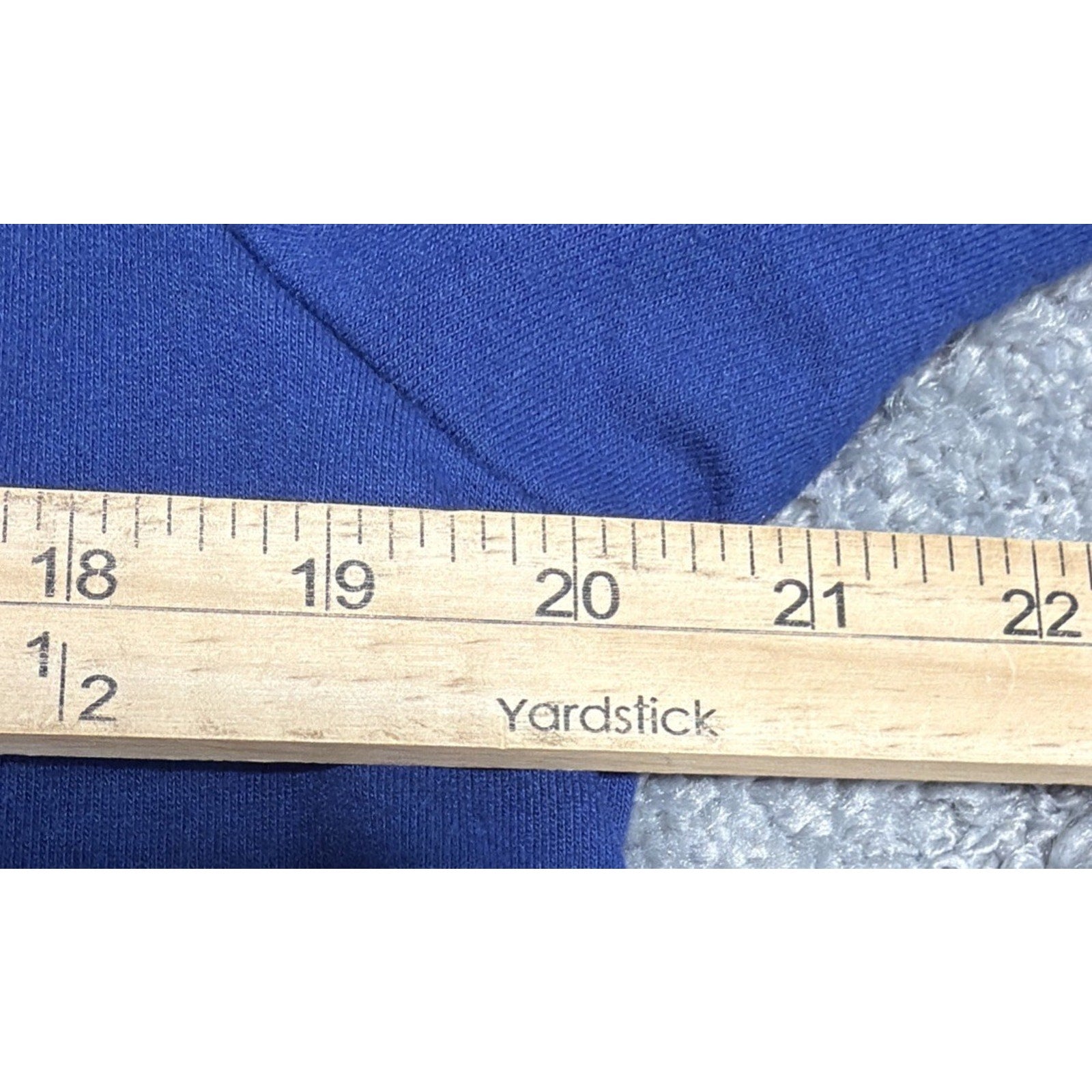 Quacker Factory Women's Polka Dot Trim Blue Hoodie Full Zip Size-M