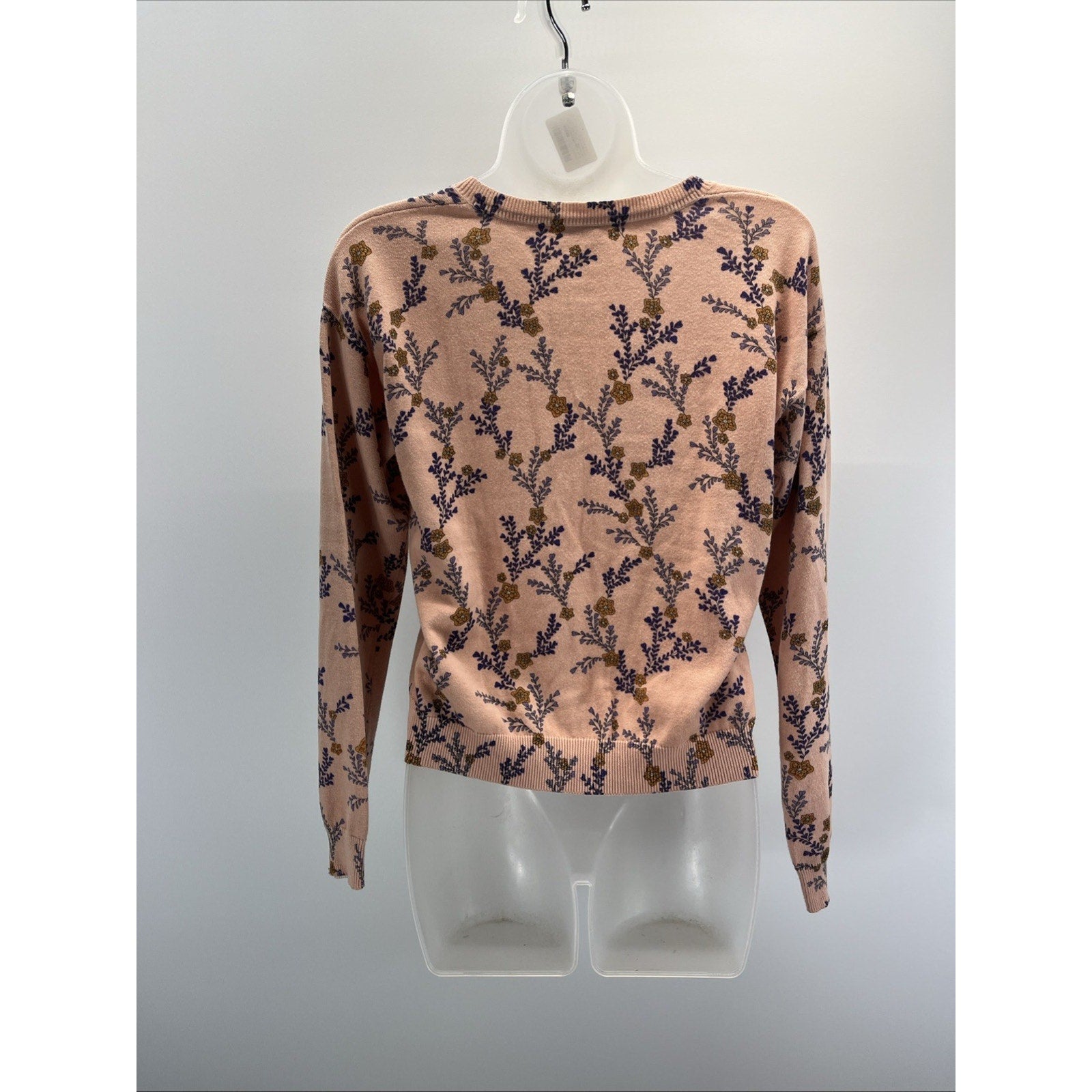 Sundance S Pink Floral Knit Cardigan Sweater