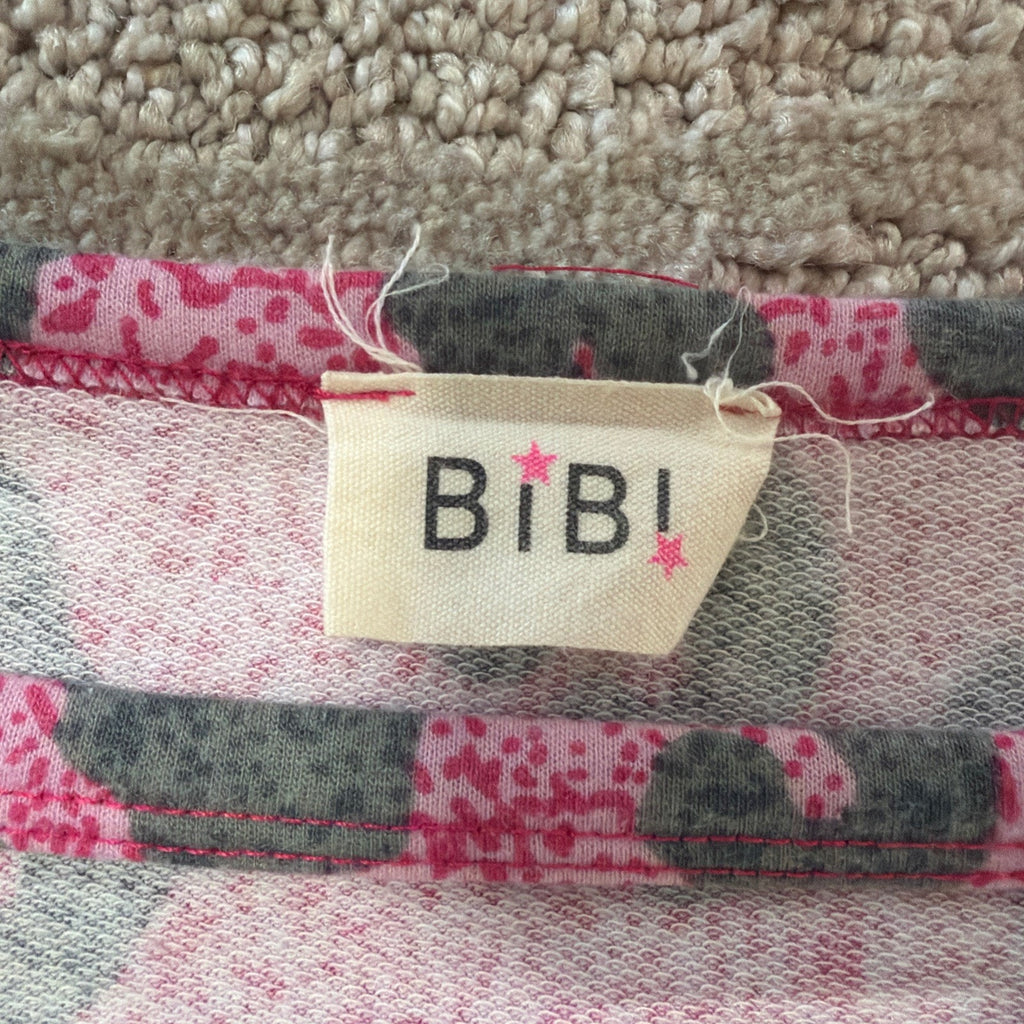BiBi Boutique Women's Dusty Pink Leopard Short Sleeves Top Size Small Made USA