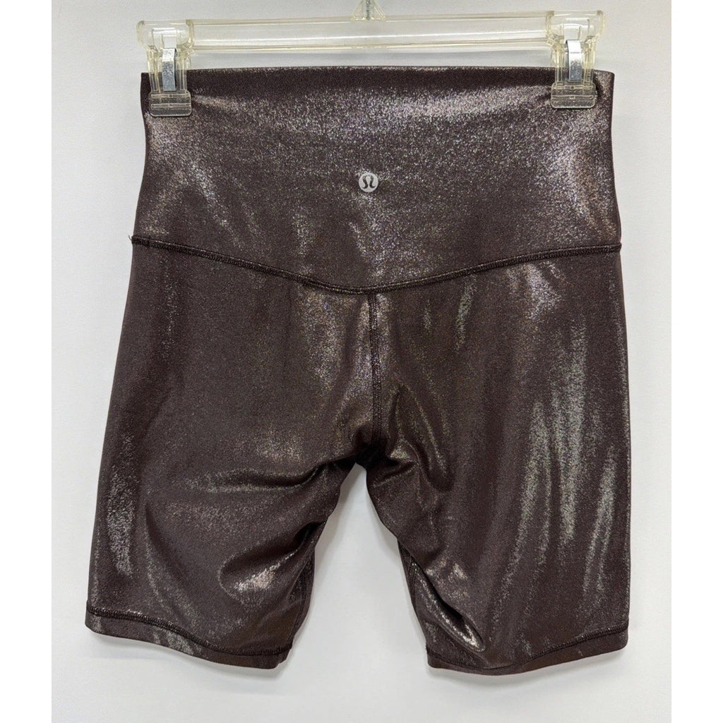 Lululemon Align HR Shorts 8 inch Shine Radiate Foil Print French Press Sz 6 EUC