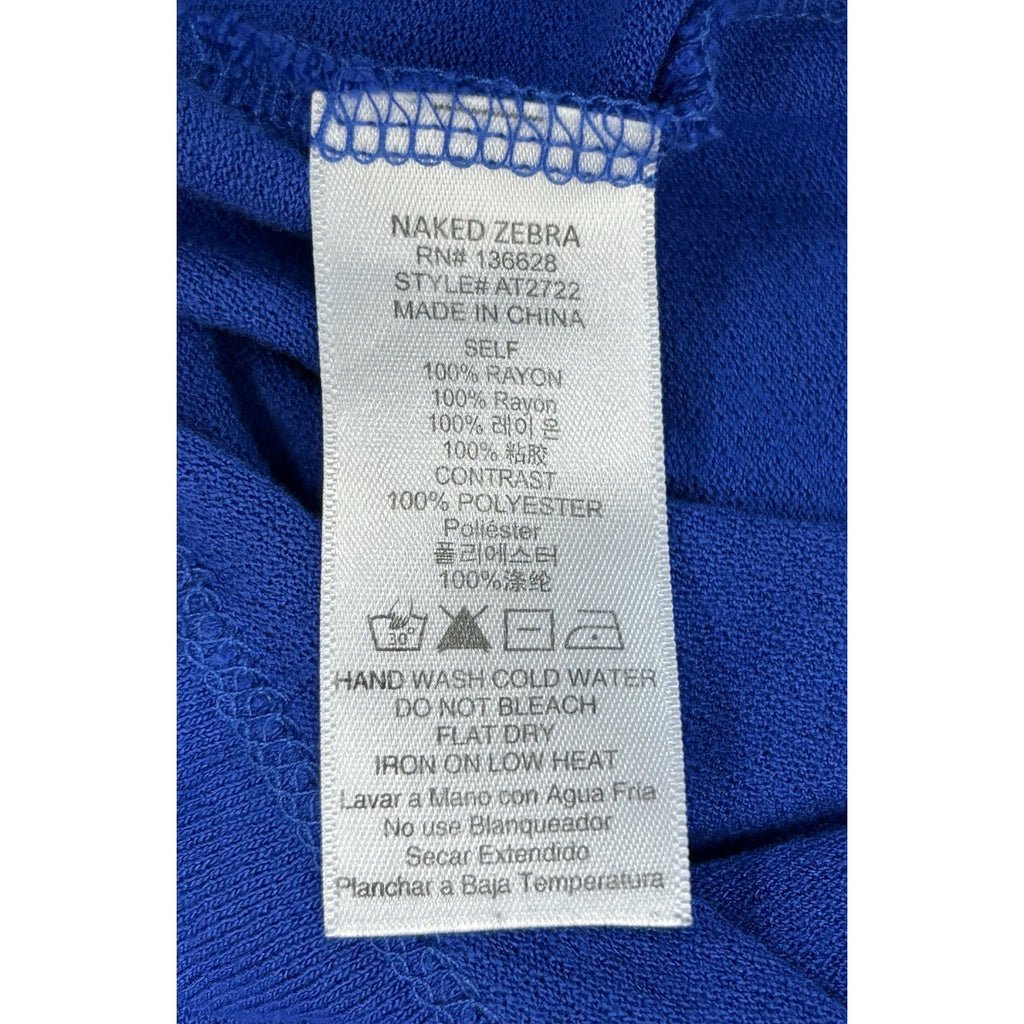 Naked Zebra Sleeveless Flowy Back Tank Top Size Large With Racerback.