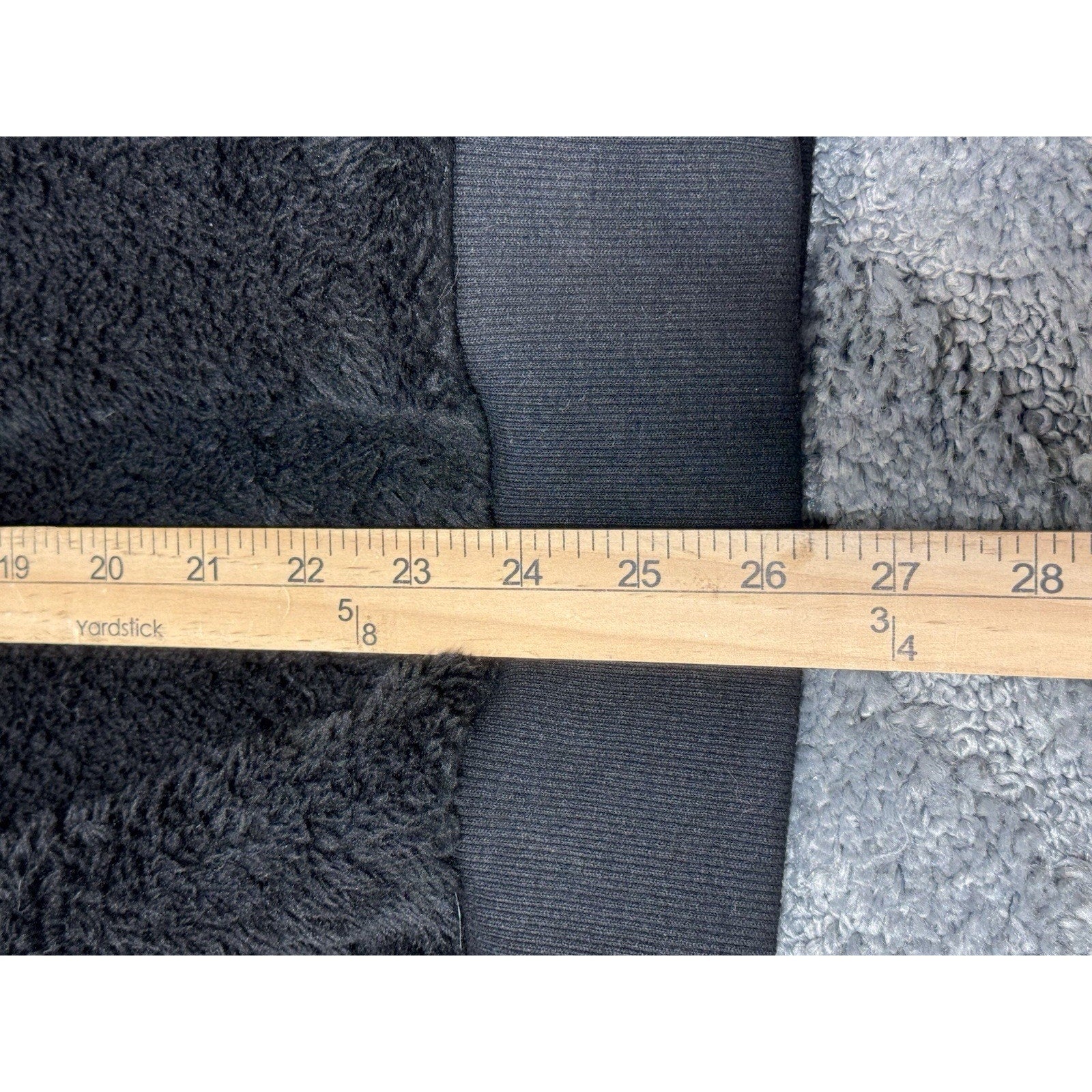 Black Pullover Furry Fleece Hoodie Top by YOKODEA Oversized Women’s Size Small