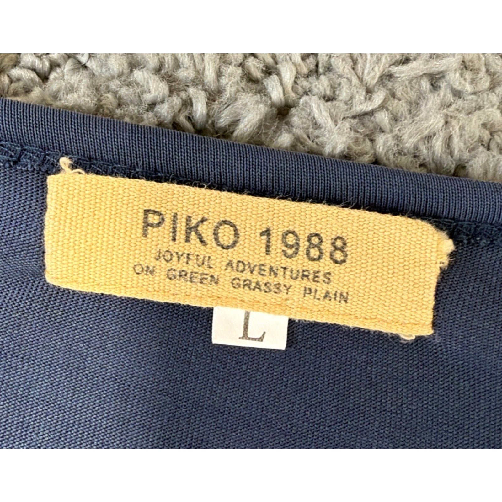 Piko 1988 Shirt Womens Large Blue Tunic Long Bell Sleeve Soft Lagenlook Top