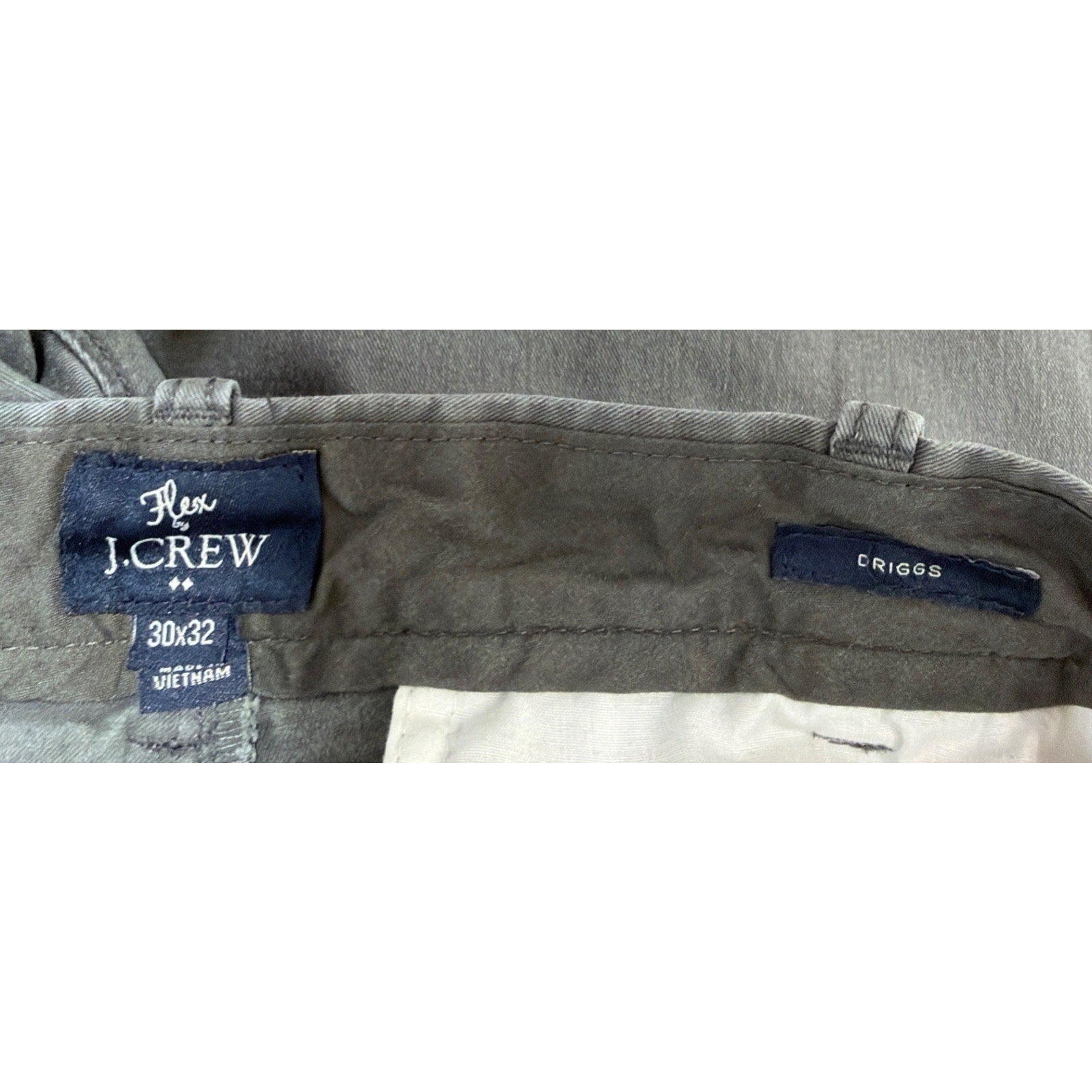 J Crew The Driggs Mens 30X32 Gray Flex Chino Flat Front Casual Preppy Pants