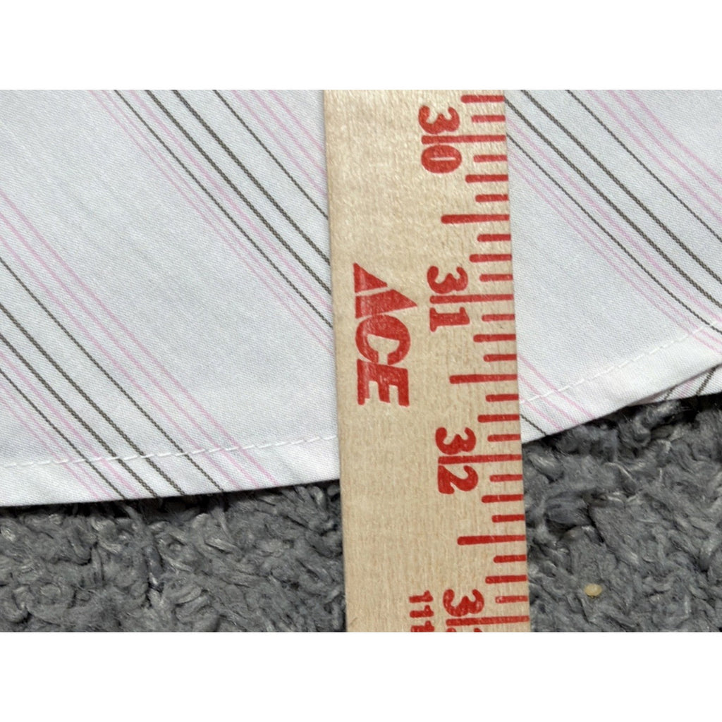 INSERCH Italy Designer Button Down White Pink Striped Size XL NWT