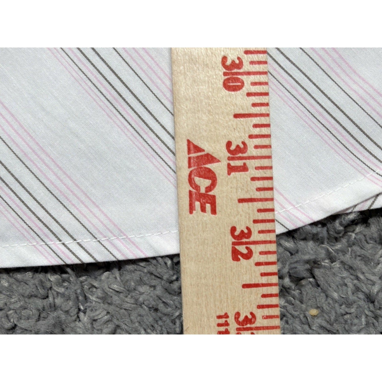 INSERCH Italy Designer Button Down White Pink Striped Size XL NWT