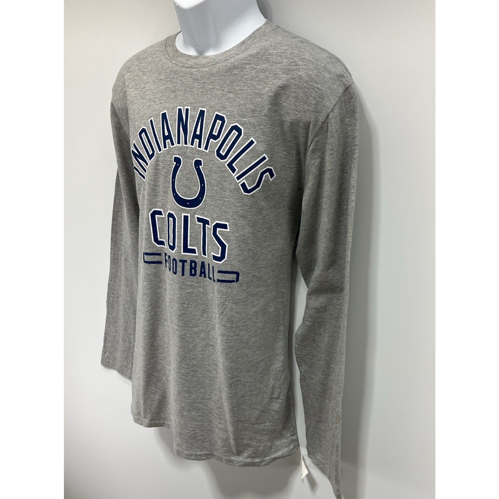 NWT NFL Indianapolis Colts Men Size Gray L Long Sleeve Shirt