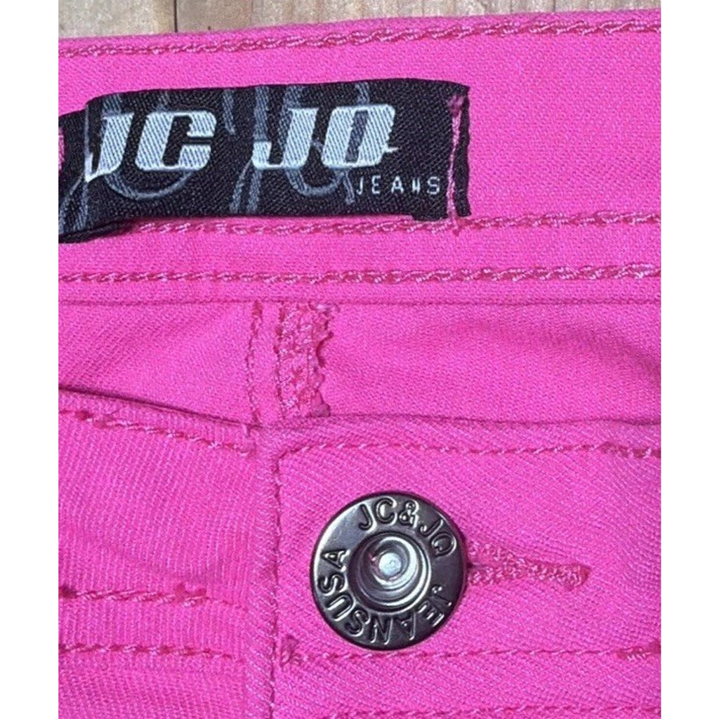 Juniors JC & JQ Jeans High Rise Bell bottom Flare Pants - Hot Pink Sz M Stretch