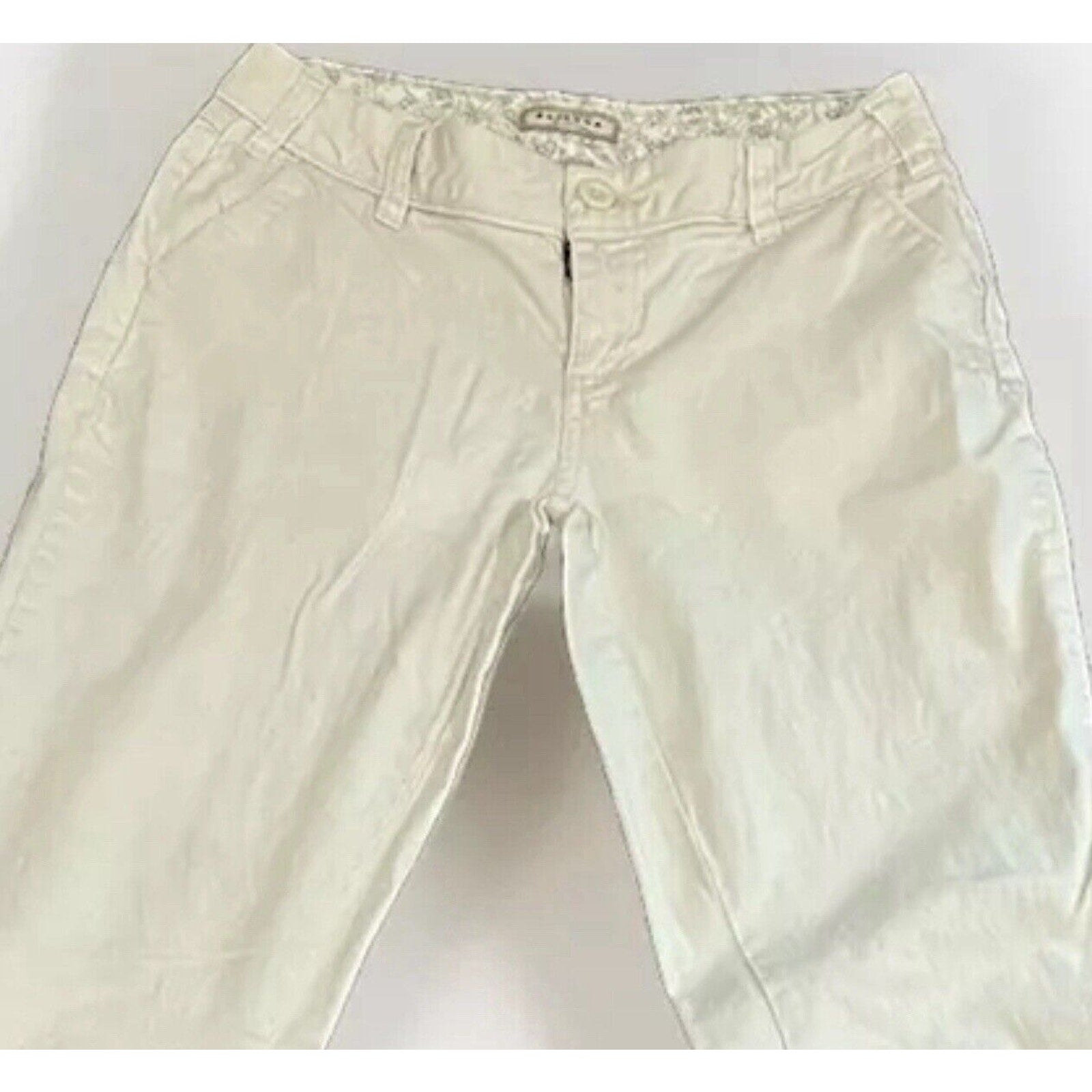 Arizona Women Tan Flat Front Medium Wash Bootcut Pants Size 3L