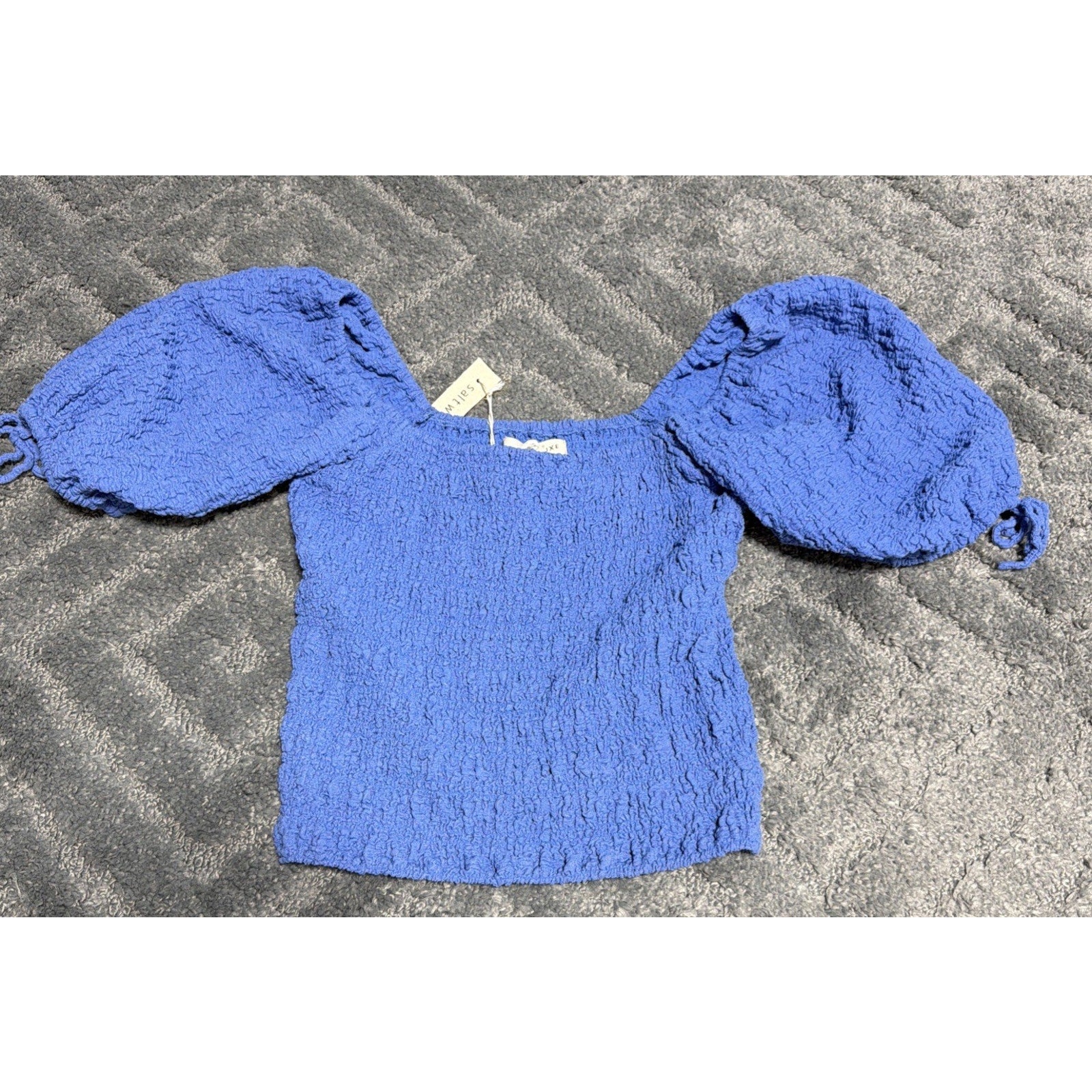 Saltwater Luxe LA Blue Crinkle Pacific Lewis Crop Top New 98$ Msrp Size Medium