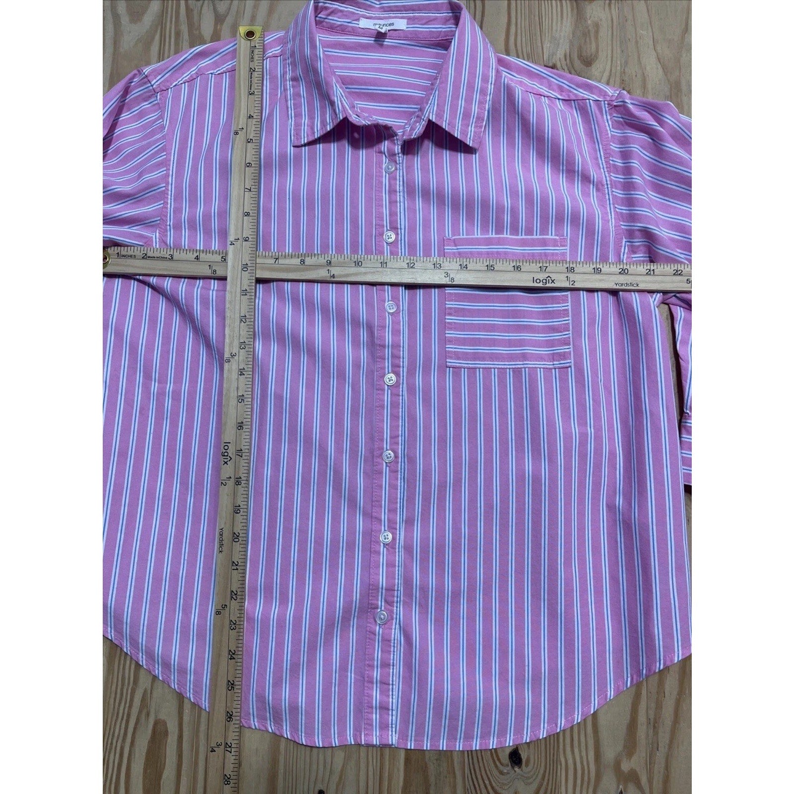 Maurices Womens Size M Striped Long Sleeve Button Front Shirt
