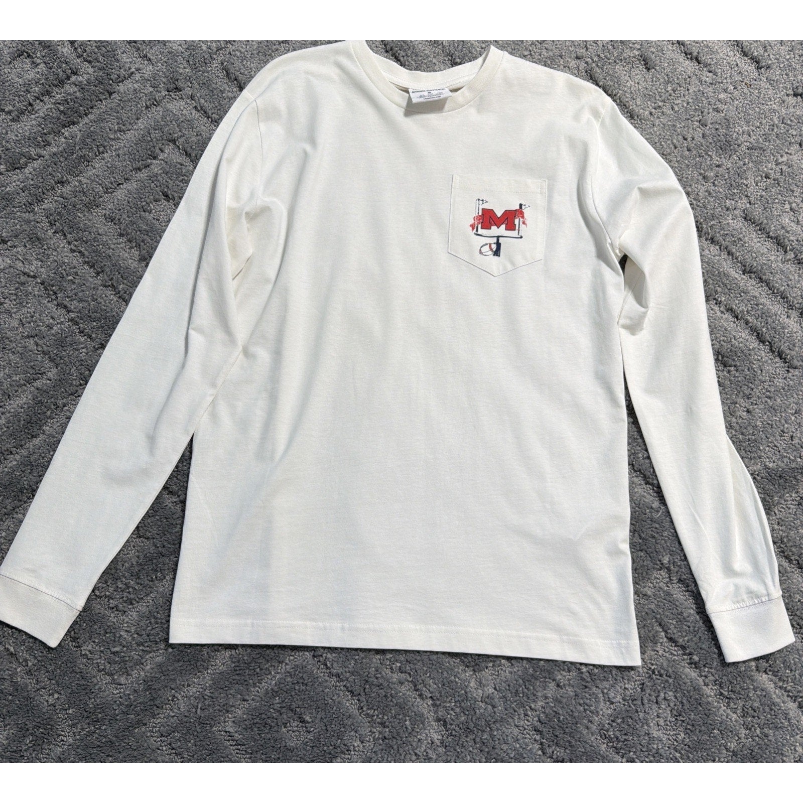 Ole Miss Rebels Champion Football Pocket Solid Gameday T-Shirt White M Excellent