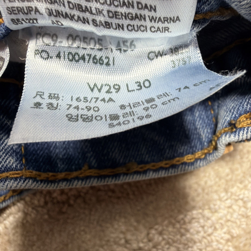 Levis 505 Men’s Jeans W29 L30Regular Fit Straight Leg Blue Denim Stone Wash