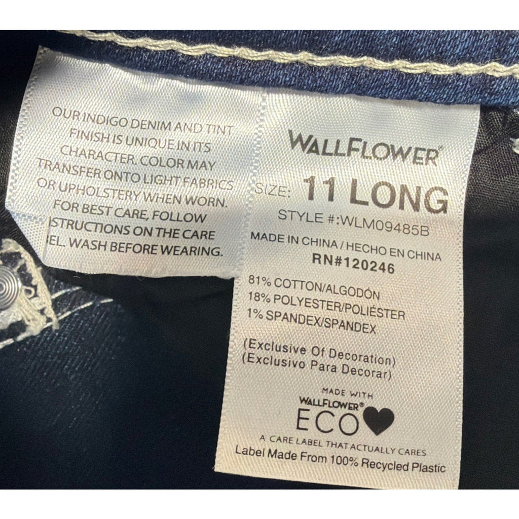 WallFlower The Luscious Curvy Fit Embroidered Bootcut Jeans Women's New Sz 11 L