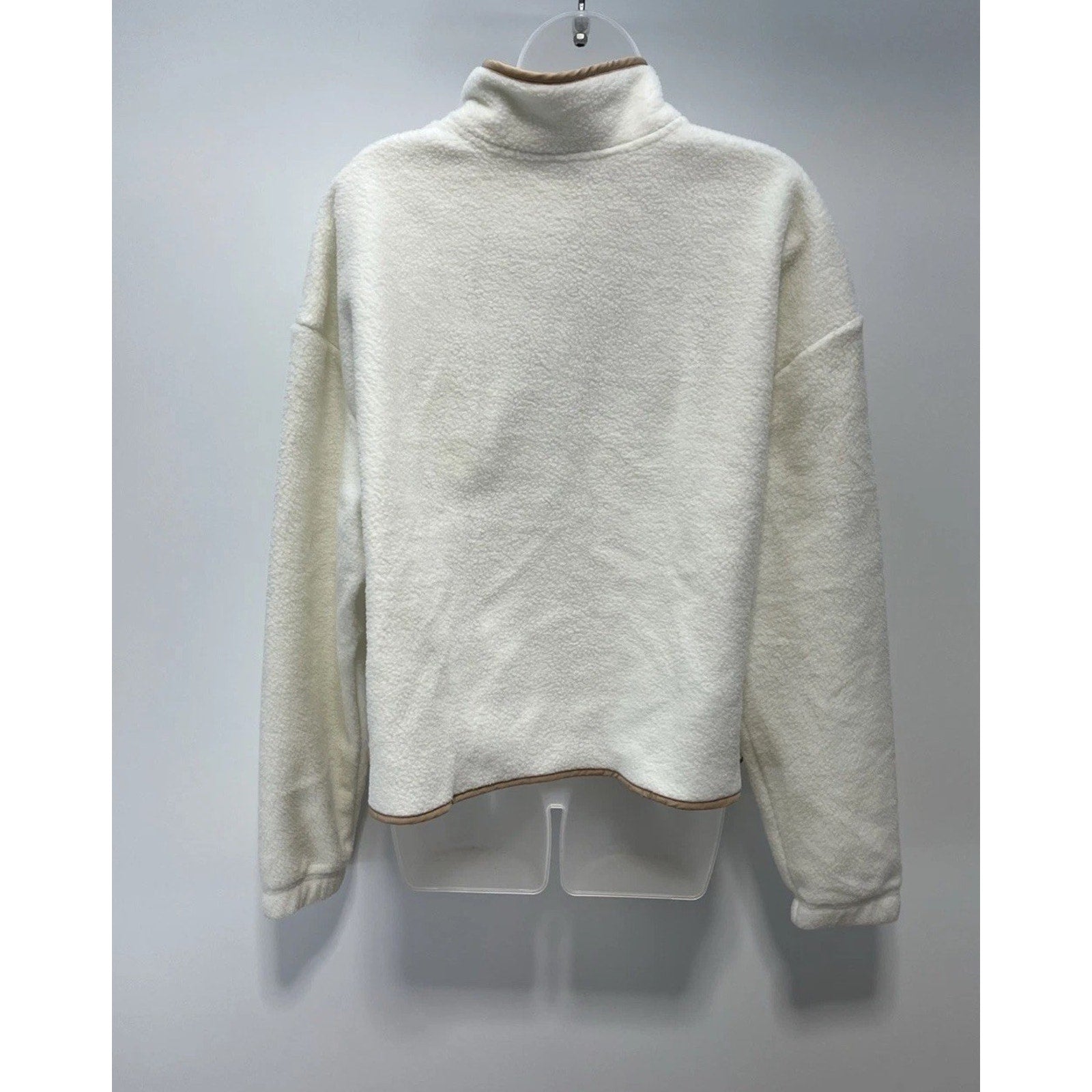 NEW ADIDAS BEIGE. 1/4 SNAPS BUTTONS WINTERIZED POLAR FLEECE PULLOVER JACKET 2XL