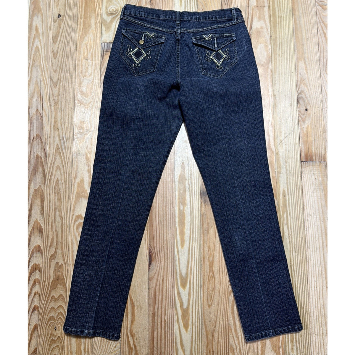 Vtg 90s Y2K Paco International Embroidered Spell Out Jeans Skater Straight Sz 15