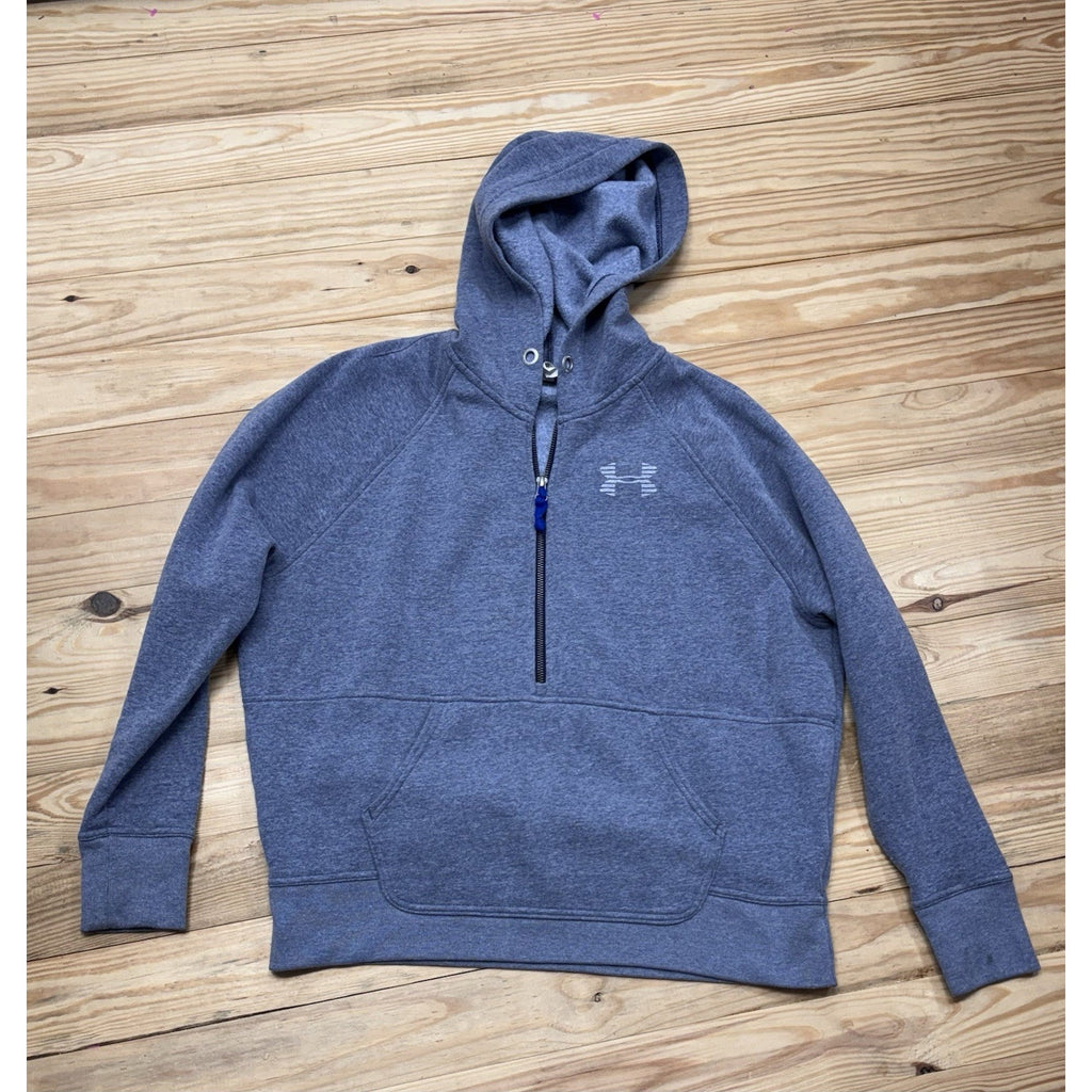 UNDER ARMOUR COLDGEAR Loose Blue Hoodie Sweatshirt men’s Size Small No Drawstrin