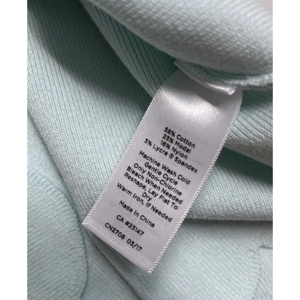 Talbots Women's V-Neck Sweater Size M Light Blue Scalloped Edge