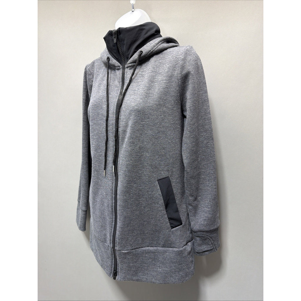 Athleta Victory Womens Long Primaloft Full Zip Hoodie Charcoal Size Small