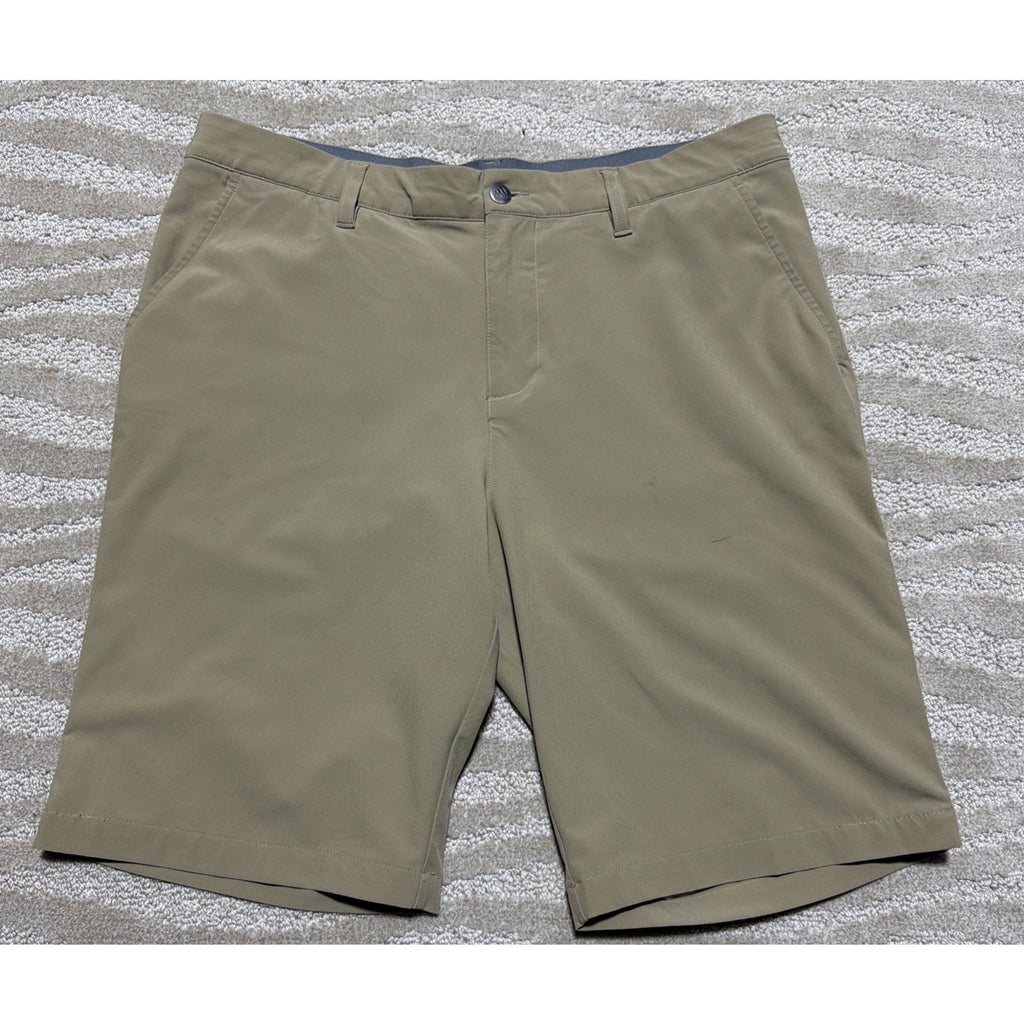Adidas Golf Shorts Mens 34 Tan Tech Lightweight Moisture Wicking Active Chino