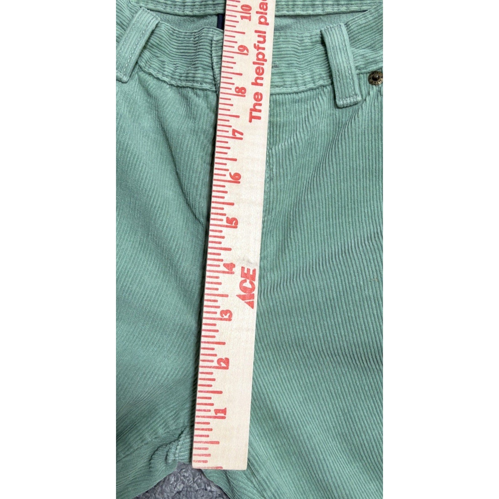 Vintage Polo Jeans Co Ralph Lauren Corduroy Flare Pants Green Size 6 32x34