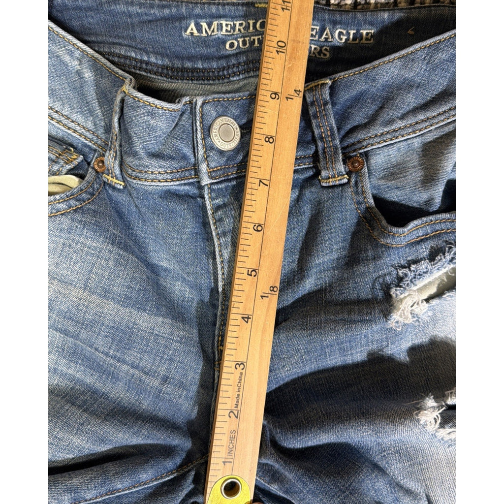 AMERICAN EAGLE Jeans Womens 8 Blue KICK BOOT Super Stretch . Spot. 2013
